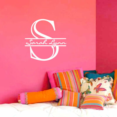 Custom Monogram With Name Wall Decal - Personalized, Family, Wedding, Wall Decor