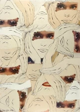 Original Surrealist Montage by Mary Helen Horty - "These Dark Orbs…" 17 x 24"