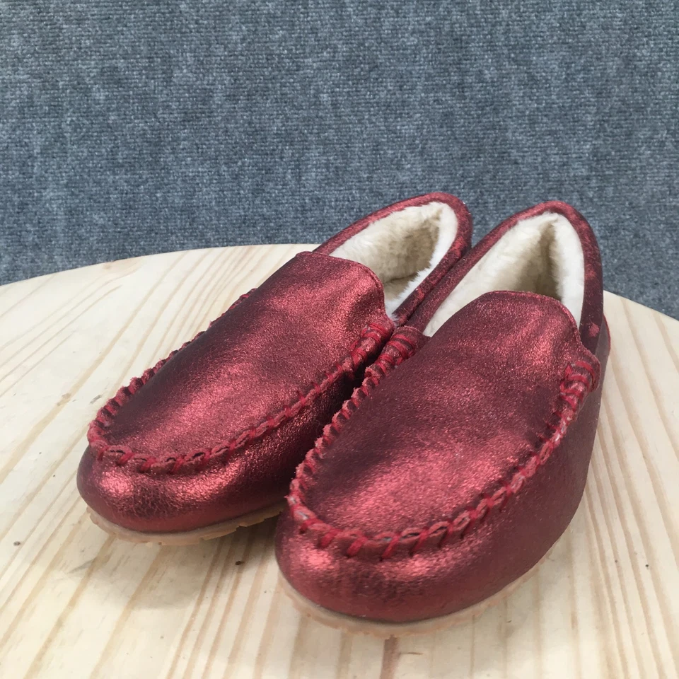 Chinelos Clarks Feminino 9M Mocassim Couro Vermelho Pele Sintética Metálica A459228 - Imagem 3 de 4