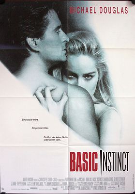 Basic Instinct German movie poster Michael Douglas, Sharon Stone, George Dzundza