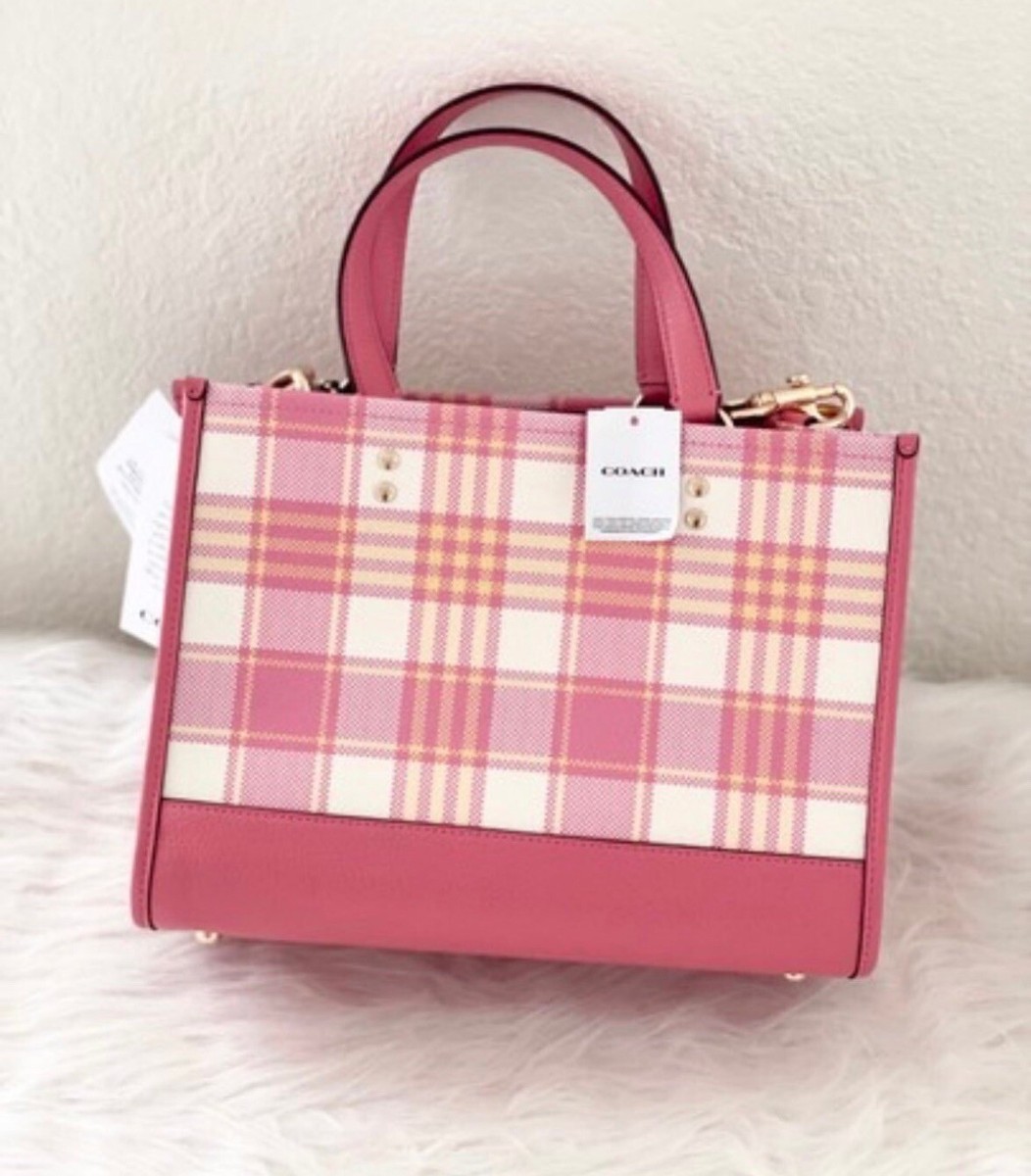 Coach Dempsey Carryall with Garden Plaid Print And Coach