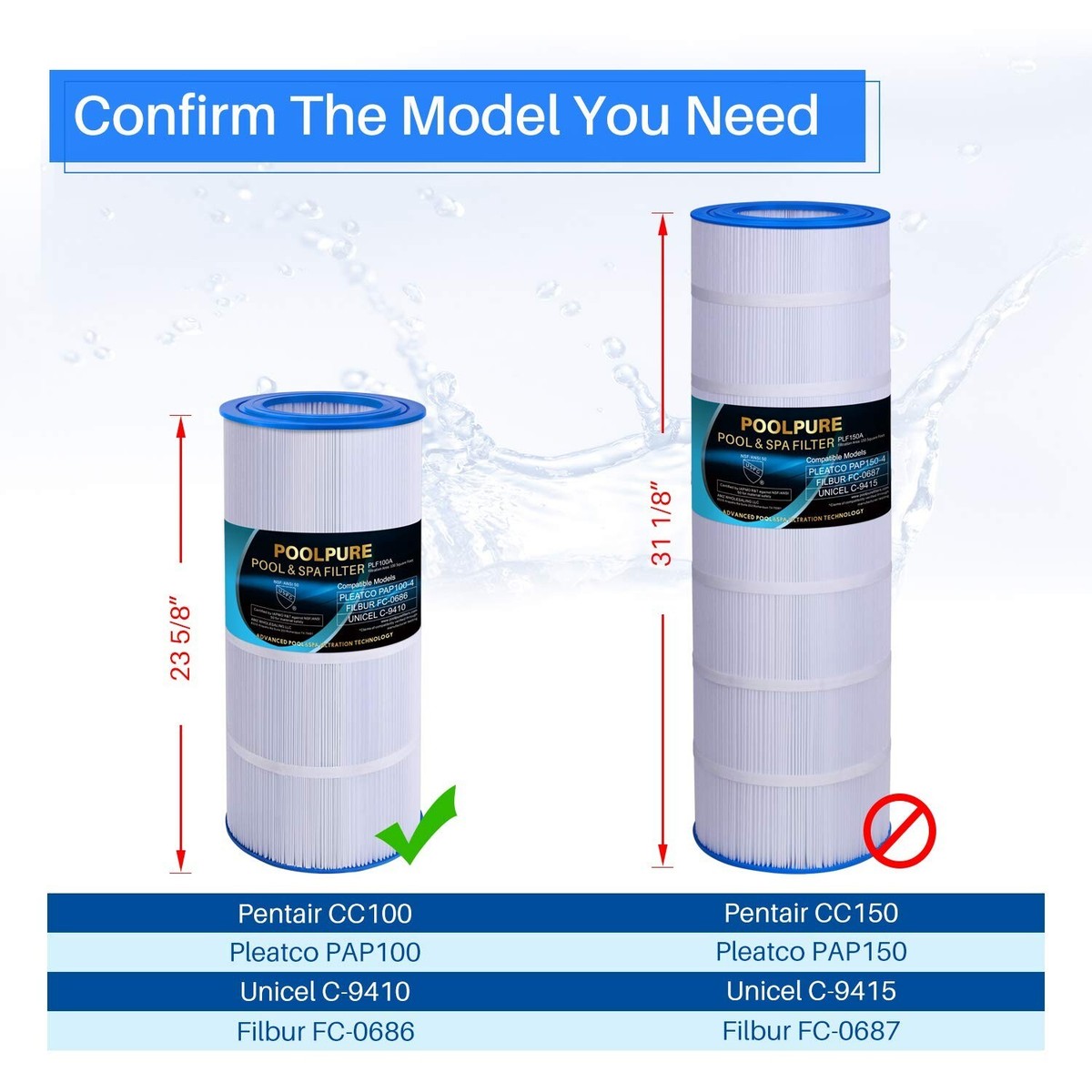Hot Tub Filter Cartridge For Pacific Marquis Spas - Replaces PPM50TC, C-5346