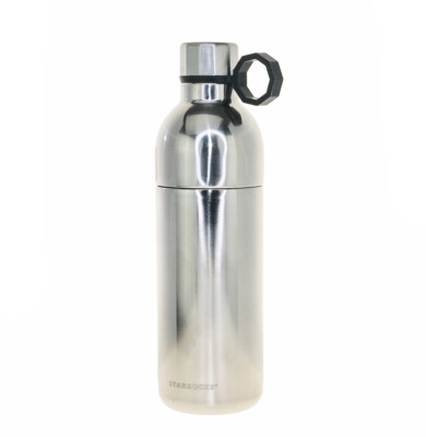Starbucks Silver Water Bottle Carabiner Hook 20oz 3 Piece Steel Tumbler Thermos