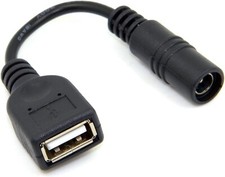 5 pcs - 5V USB Female to DC 5.5x2.1mm Adapter Cable for Phone, Tablet Light