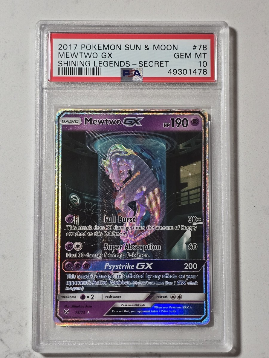 PSA 10 Mewtwo GX 78/73 Shining Legends Sun & Moon Gem Mint