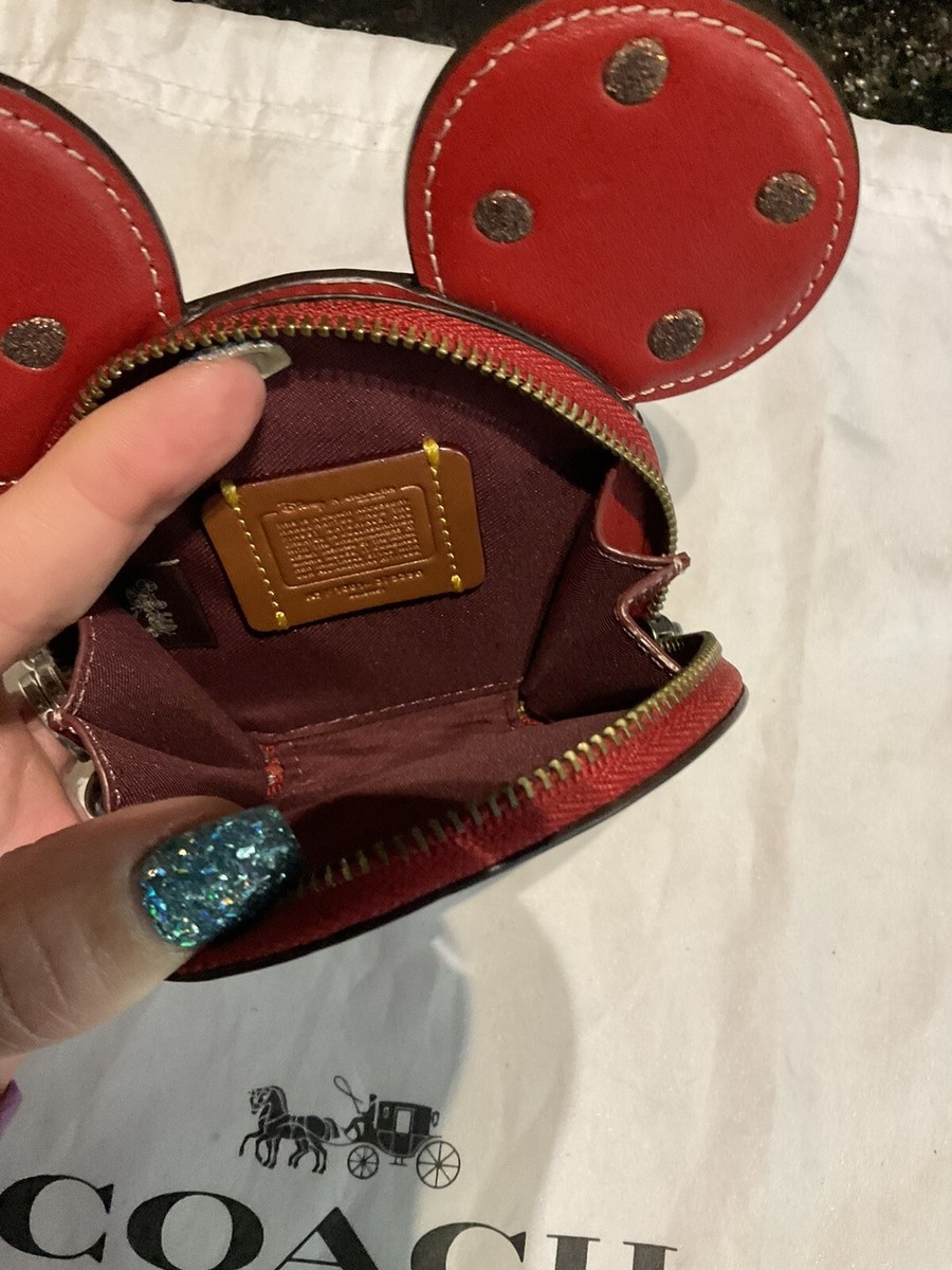 Coach x Disney Minnie Mouse Coin Case 37539B Dark Gunmetal/1941