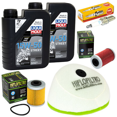 Wartung Öl 2L Set für Beta RR 400 Enduro 2005-2012 Luftfilter Ölfilter Zündkerze