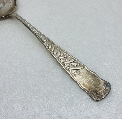 Antique Frank Smith Silverplated Serving Spoon 8.5” Ornate Handle Art Decor C3 - Picture 6 of 11