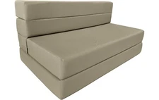 Twin Lounger Folding Foam Mattress, Portable Sofa Bed Sit Sleep 6x39x80 Tan