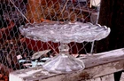 Vintage Anchor Hockings Clear Glass Fairfield Pedestal Cake Plate Made in USA