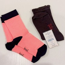 2 Pairs of Jacadi Cotton Blend Winter Socks Size 31-34 6-8Y Kids Socks