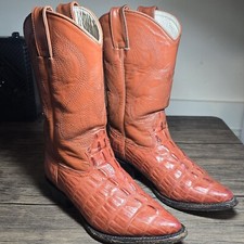 TIERRA BLANCA Youth Cognac Crocodile Print Boots