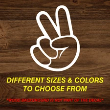Peace Sign Hand Sticker Vinyl Decal Love Symbol Car Window Bumper Hippie Wall