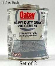Oatey PVC Cement Heavy Duty Gray 16 fl oz 31095 Set of 2
