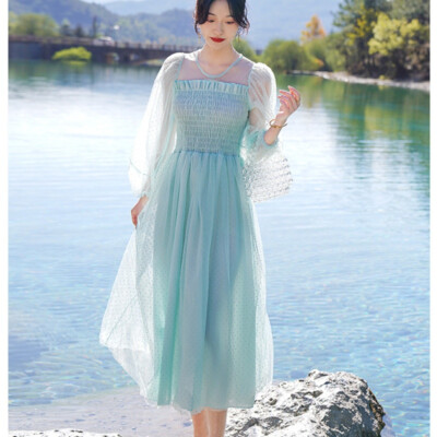 Women Mesh Polka Dot Dress Frill Ruffled Puff Long Sleeve Cute Princess Fairy | eBay Women Mesh Polka Dot Dress Frill Ruffled Puff Long Sleeve Cute Princess Fairy | eBay