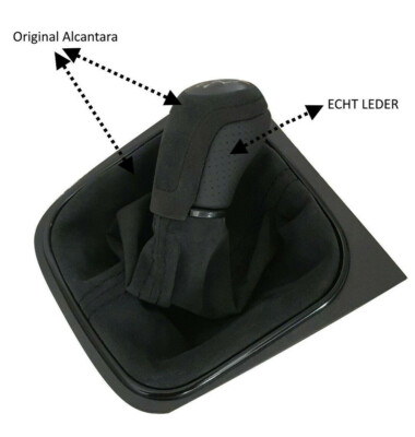 FÜR VW GOLF 5 6 EOS SCIROCCO SCHALTSACK ALCANTARA  LEDER SCHALTKNAUF 5 GANG SKPN