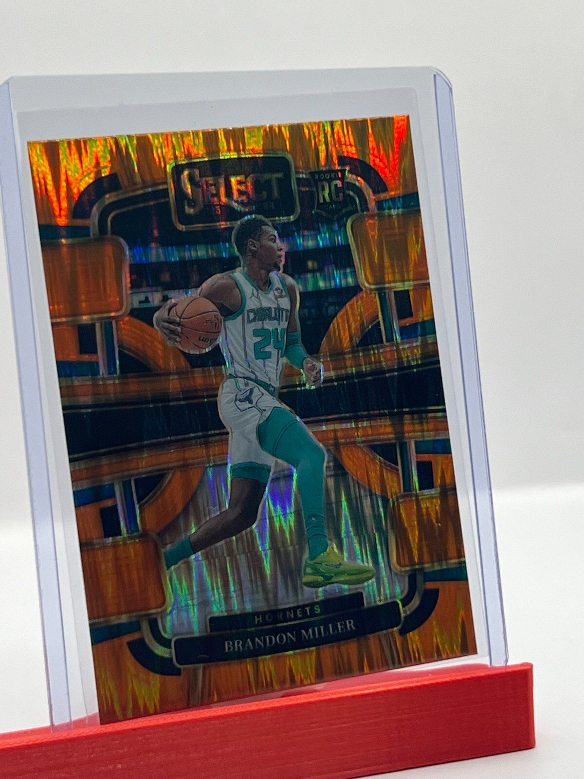 2023-24 Panini Select - Concourse Orange Flash Prizm #80 Brandon Miller (RC)