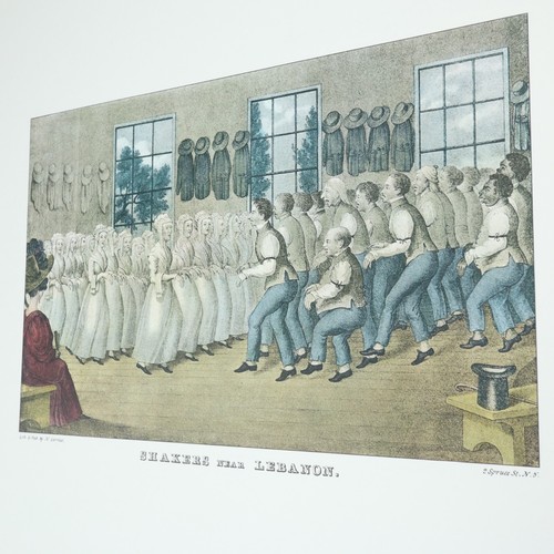 Harvard Shakers Near Lebanon Spiritual Mother Ann Currier & Ives Vtg Art Print