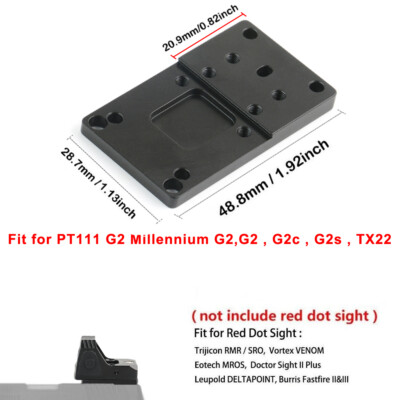 Red Dot Sight Mount Plate for RMR Vortex Doctor Taurus PT111 Millennium G2C TX22