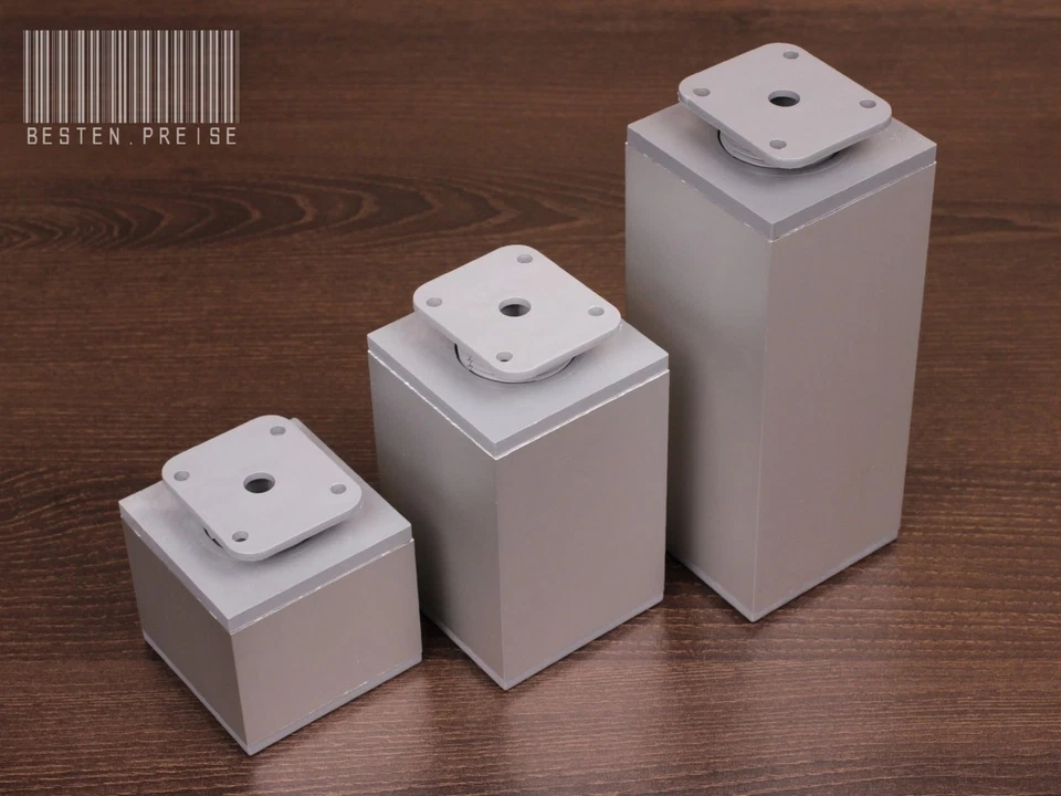 60-180mm / 60x60 MODERN ALUMINIUM Möbelfuß Möbelfüße Sockelfuß Schrankfuß Fuße