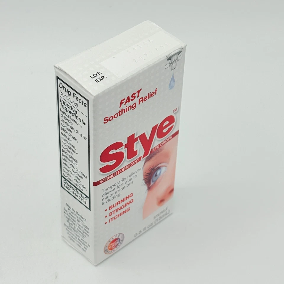 Gotas lubricantes estériles para ojos Stye, alivio calmante rápido 0,5 FL oz - exp. 01/2027 Foto 4 de 4