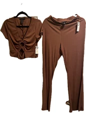 Fit to Fashion Womens Two Piece Rib Knit Set FTF size 0/US size 12