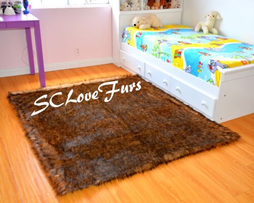 58" X 72" Grizzly Bearskin Faux Fur Rectangle Area Rug Accents Decor Home Carpet - Picture 2 of 2