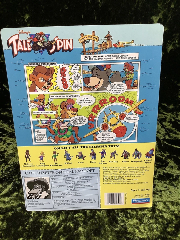 1991 年迪士尼故事旋转路易可动人偶玩伴密封未打孔 — 第 3/4 张图片