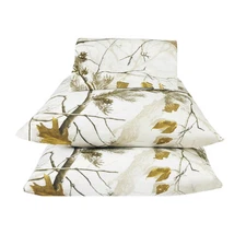 Realtree Snow Camo Sheets Set,  White Camouflage Bedding