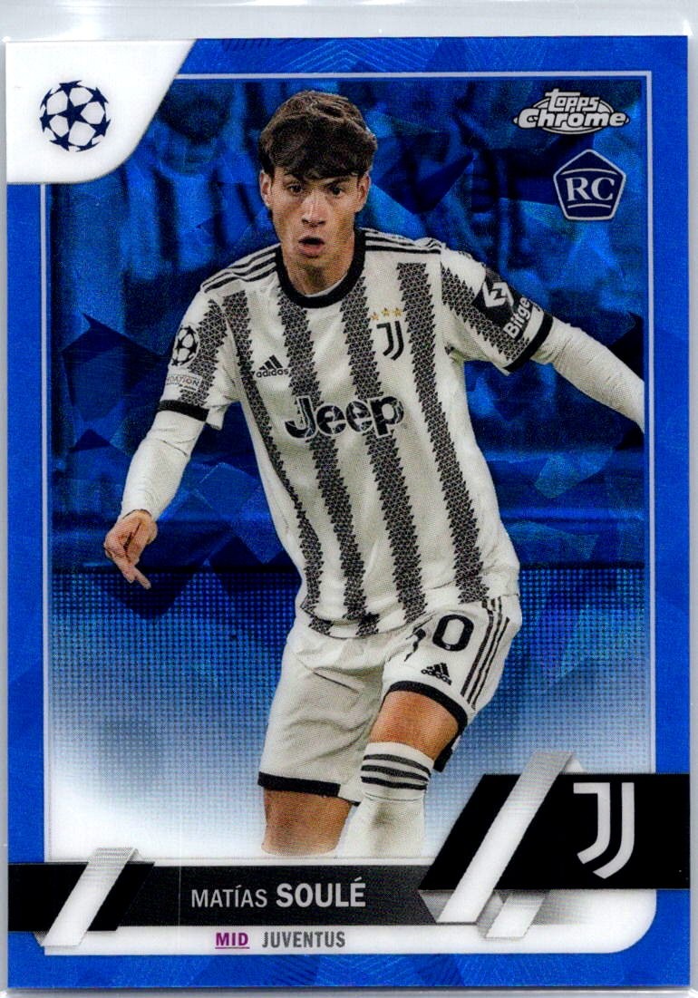2022-23 Topps Chrome Sapphire UEFA Club Matías Soulé #147 RC Juventus view 1
