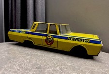 Vintage Tin Toy USSR Police Car Propaganda Soviet Tin Toy Car