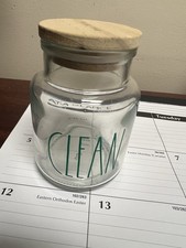 Rae Dunn "CLEAN" glass storage jar