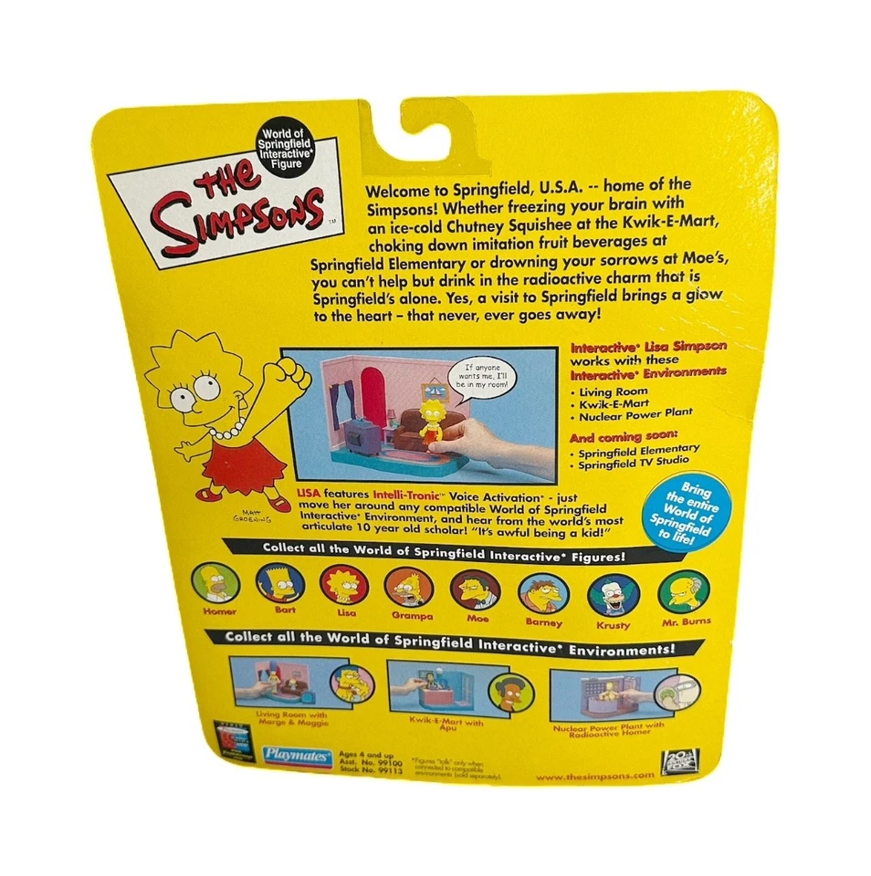 💛 Figura Lisa Simpson 🎷 World of Springfield • Playmates 1999 NUEVA 💥 Foto 2 de 2