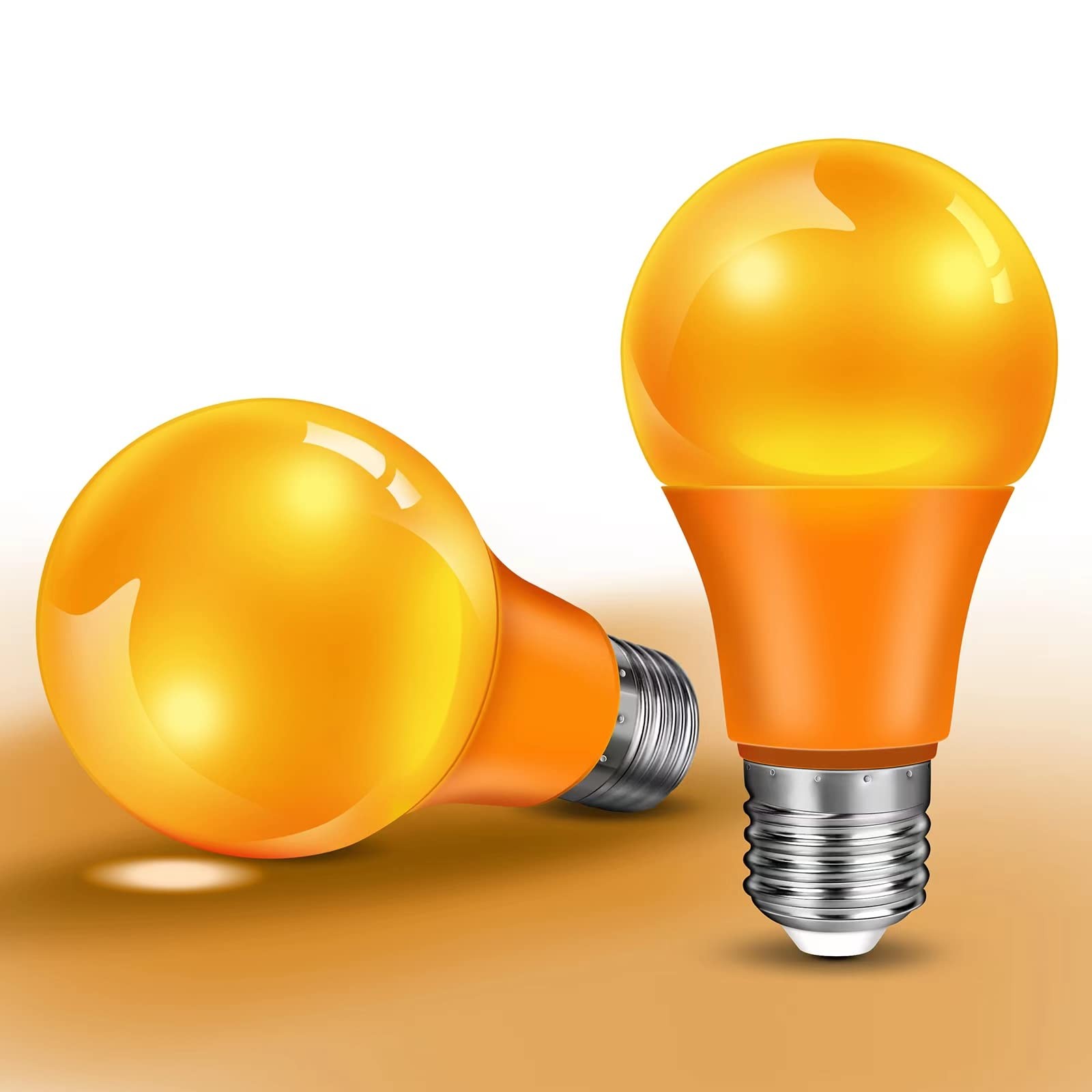 Orange Light Bulb Halloween Light Bulbs, 9W 60W Equivalent L