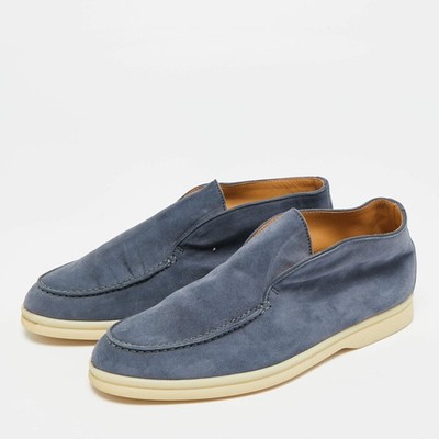 naomar ブルーショコラ　ステファンルルー Loro Piana Open Walk Size 35.5 Blue Suede Ankle Length Boots | eBay
