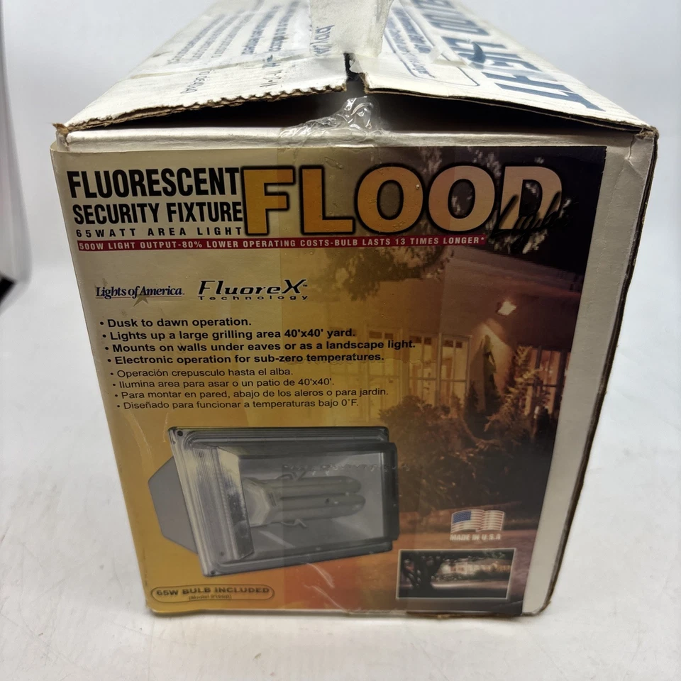 Luz de inundación fluorescente Lights Of America accesorio de seguridad 9265 caja abierta Foto 3 de 4