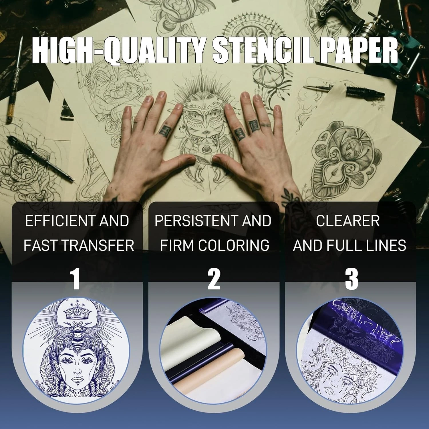 Tattoo Transfer Paper Stencil Carbon Thermal Tracing Hectograph Supplies Sheets - product detail image 9