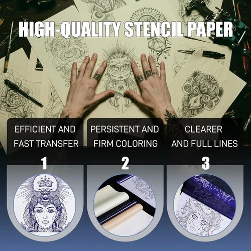 Tattoo Transfer Paper Stencil Carbon Thermal Tracing Hectograph Supplies Sheets image 9