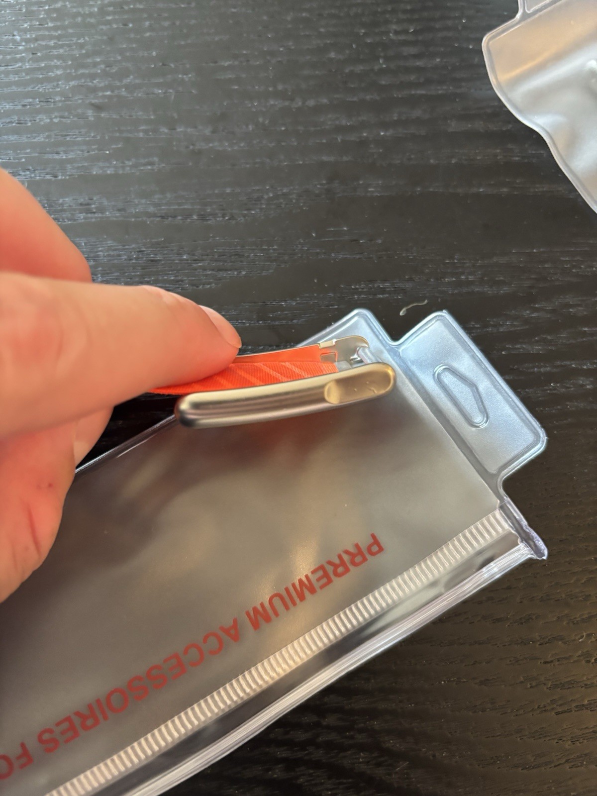 New Whoop 5.0/MG Hydroknit Band (orange) Silver Clasp/hook/link Trim