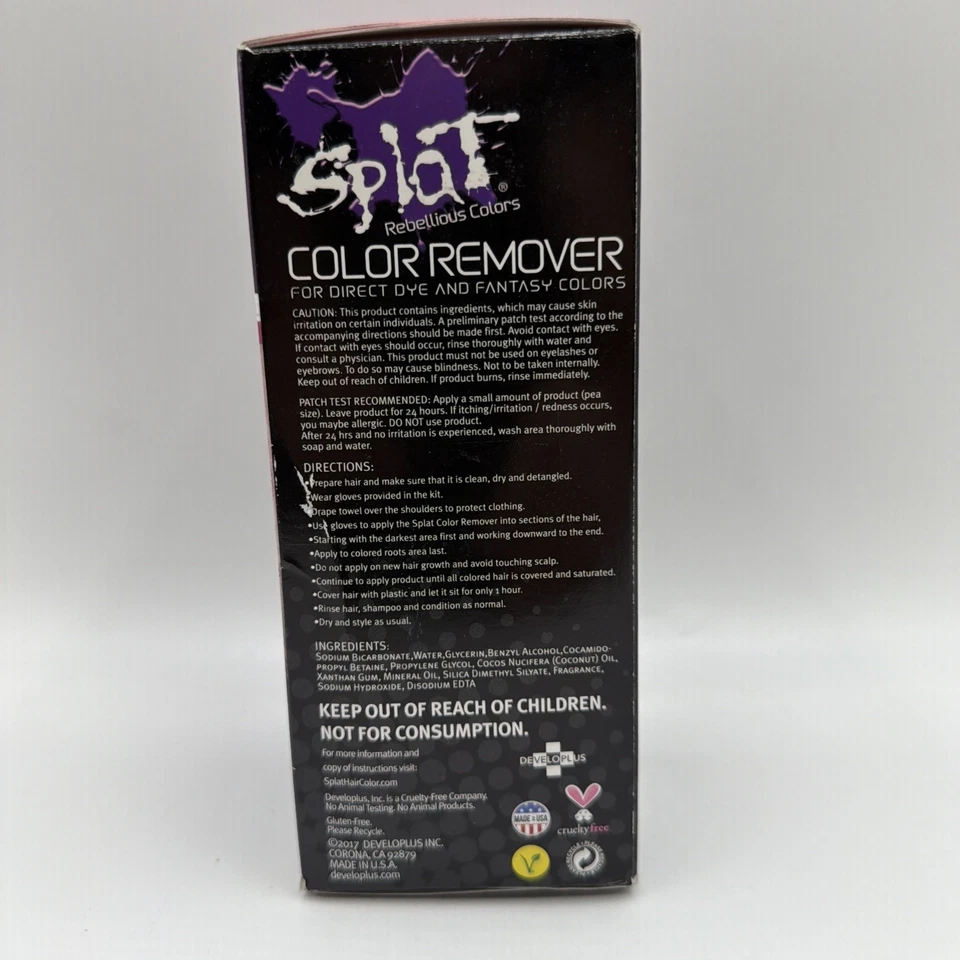 Removedor de color de tinte de cabello Splat para tinte directo y colores de fantasía elimina 1-3 tonos Foto 2 de 4