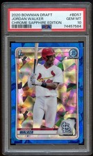 2020 PSA 10 JORDAN WALKER 1st Bowman Chrome Draft Sapphire Refractor RC GEM MINT