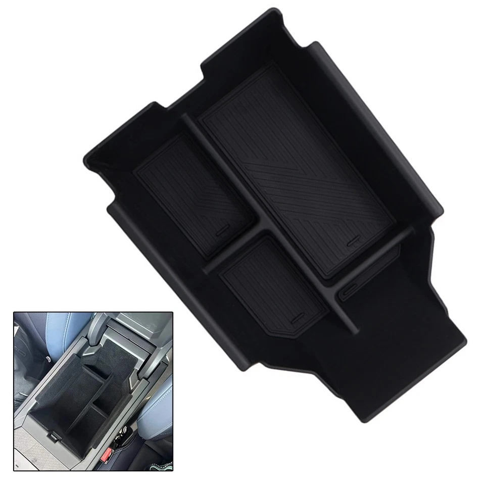 Black ABS Central Armrest Storage Box Organizer Tray for BMW X3 2025 LHD - Image 2 of 4