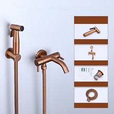 Brushed Rose Gold Handheld Bidet Shower Set SUS Bidet Sprayer Brass Cold Faucet