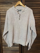 Vtg Shenandoah knit sweater men's Medium textured pullover gray Made in the USA