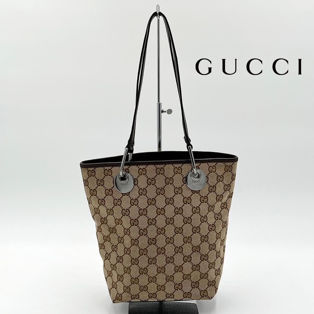 GUCCI GG Canvas Tote Shoulder Bag 120840 Japan Import