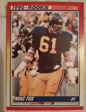 Score 1990 Mike Fox West Virginia Mountaineers #644 Rookie Football Card. rookie card picture