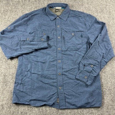 Outdoor Research Sentinel Shirt Mens Large Blue Insect Shield Wayward Hiking L/S