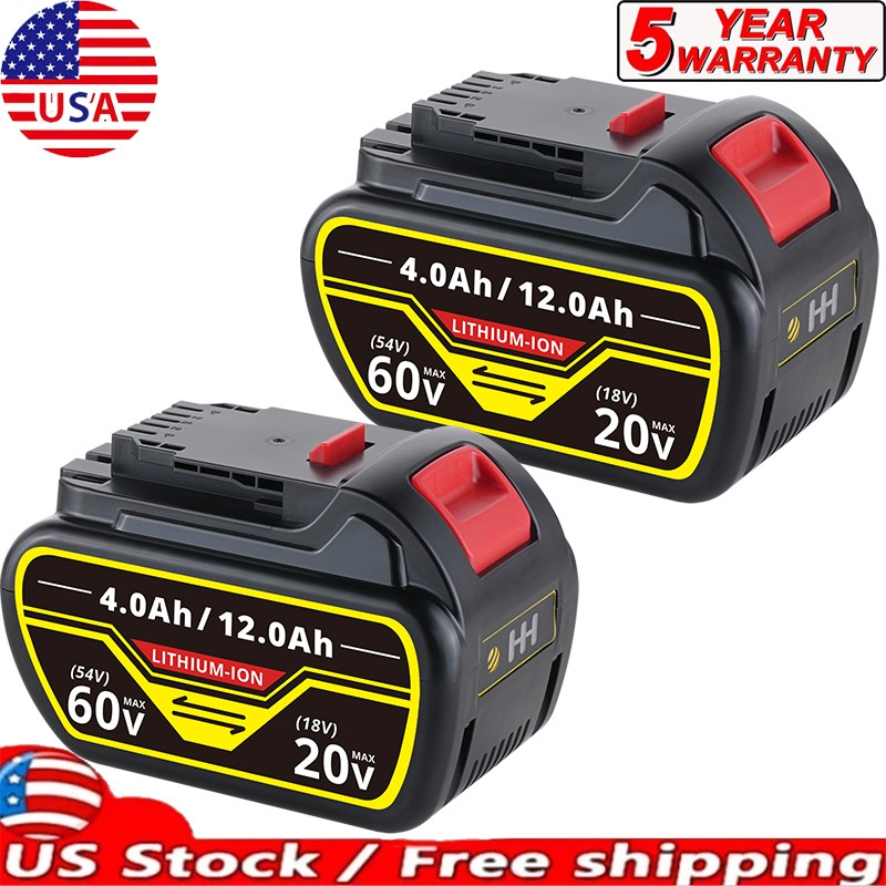2X 20V/60V Max 12.0Ah Flexvolt Li-Ion Battery for DCB606 DCB206 DCB609 DCB612 US