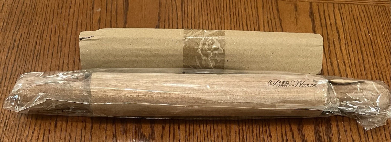 Pioneer Woman Rolling Pin Wooden One Piece 16" Farmhouse