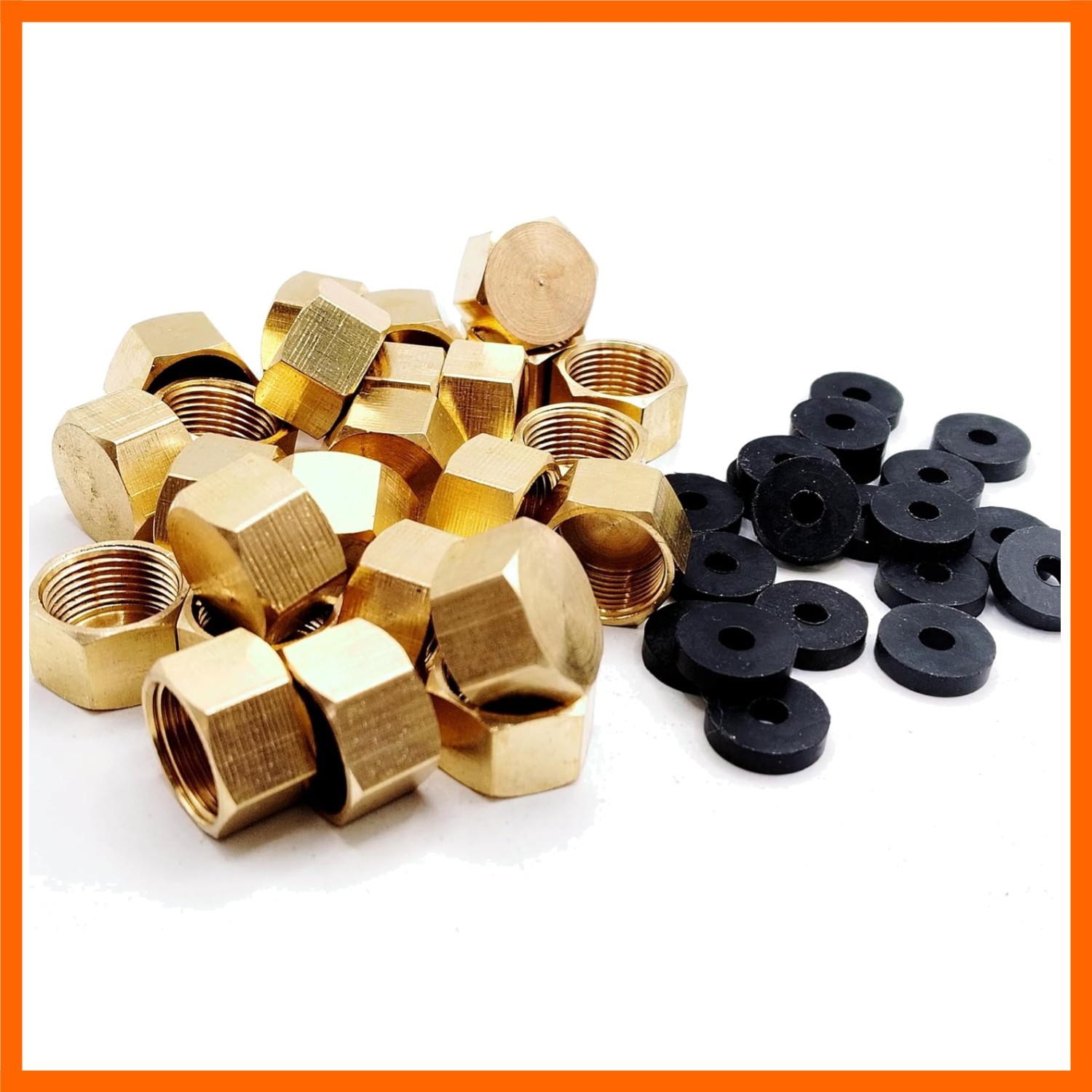 Pack of 25 Brass 3/8'' Compression Cap Fitting for Sink Shut Off Angle Stop W...